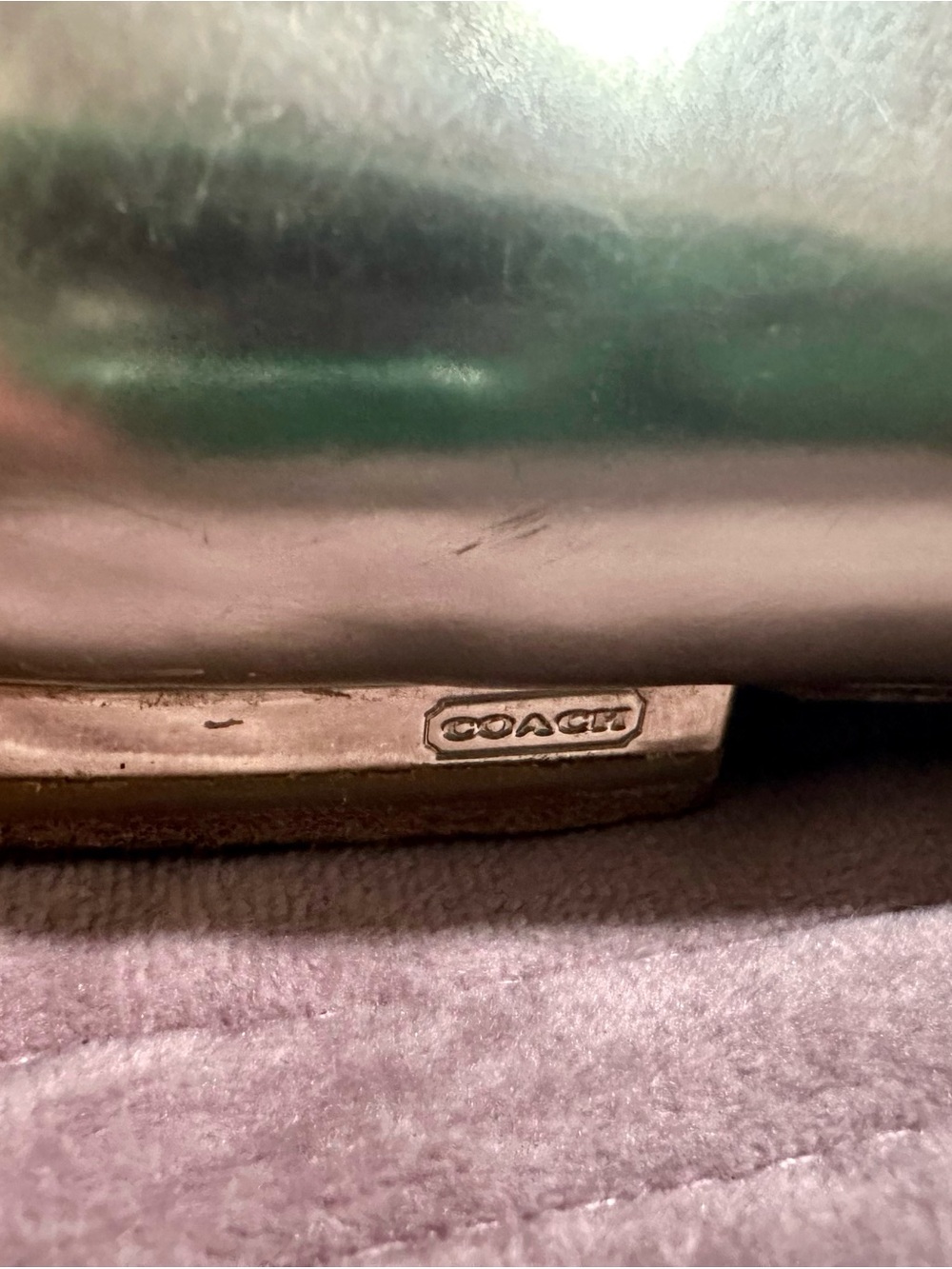 Coach Metallic Leather Flats Walsh Model Pointed Toe SZ 11 B Slip-On Loafer - Picture 7 of 10